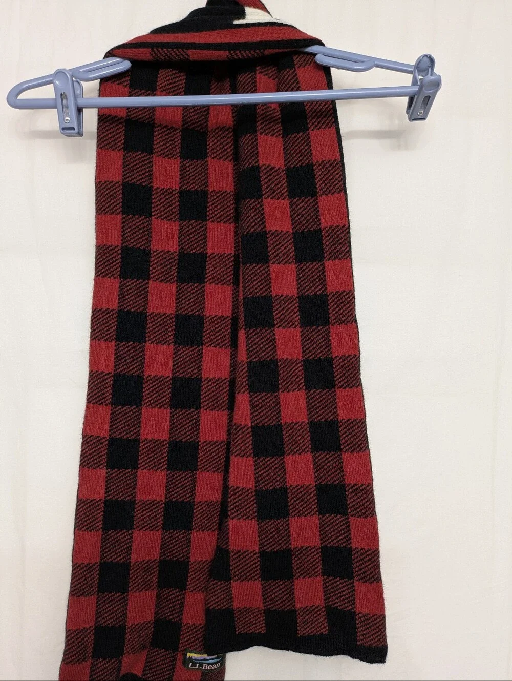 L.L.Bean Reversible Buffalo Plaid Logo Winter Scarf